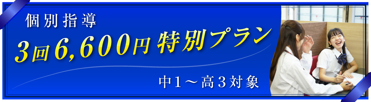 個別指導３回６,６００円特別プラン