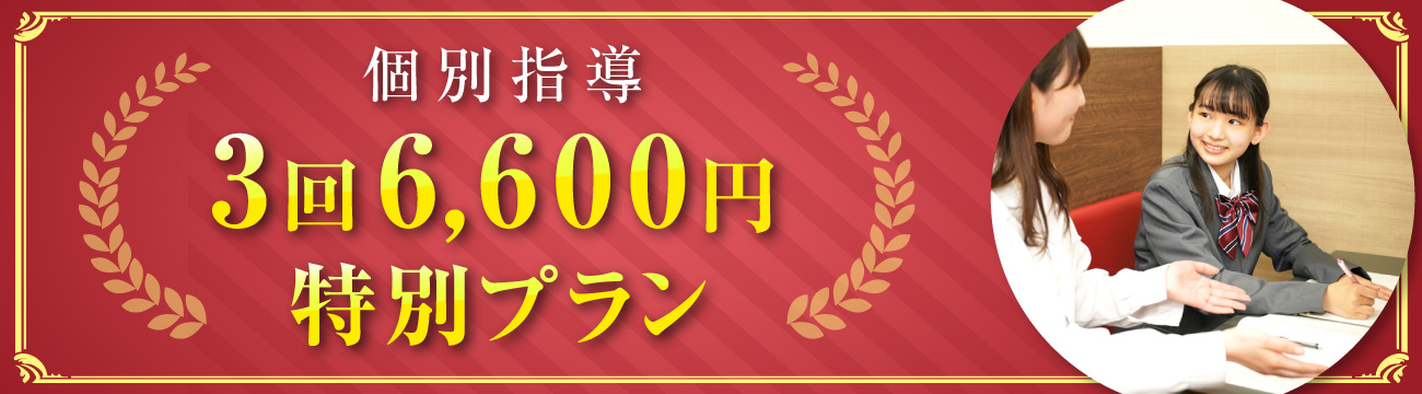 個別指導３回６６００円特別プラン
